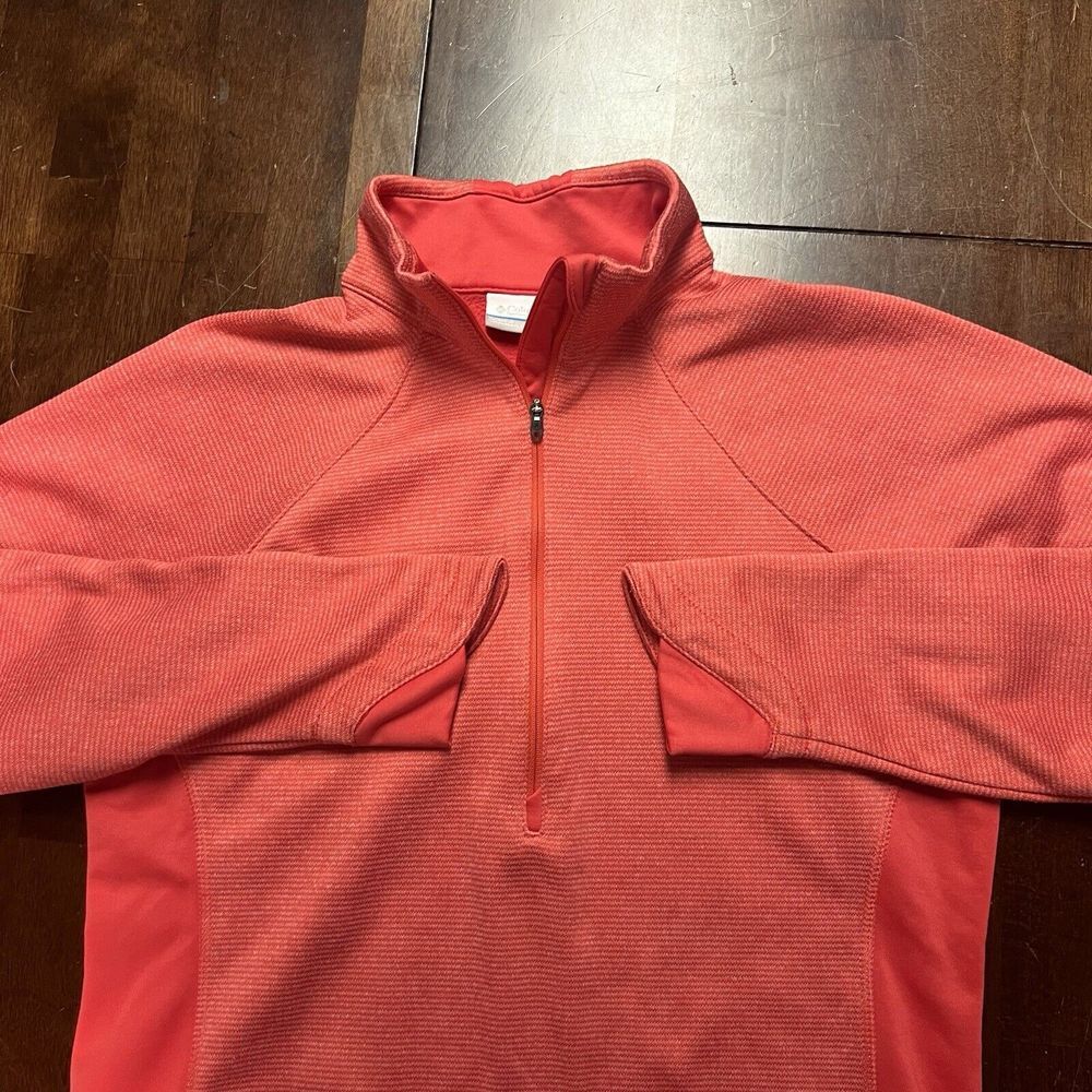 Columbia Sweater Womens‎ Large Long Sleeve 1/4 Zip Casual Outdoor Pink Fleece